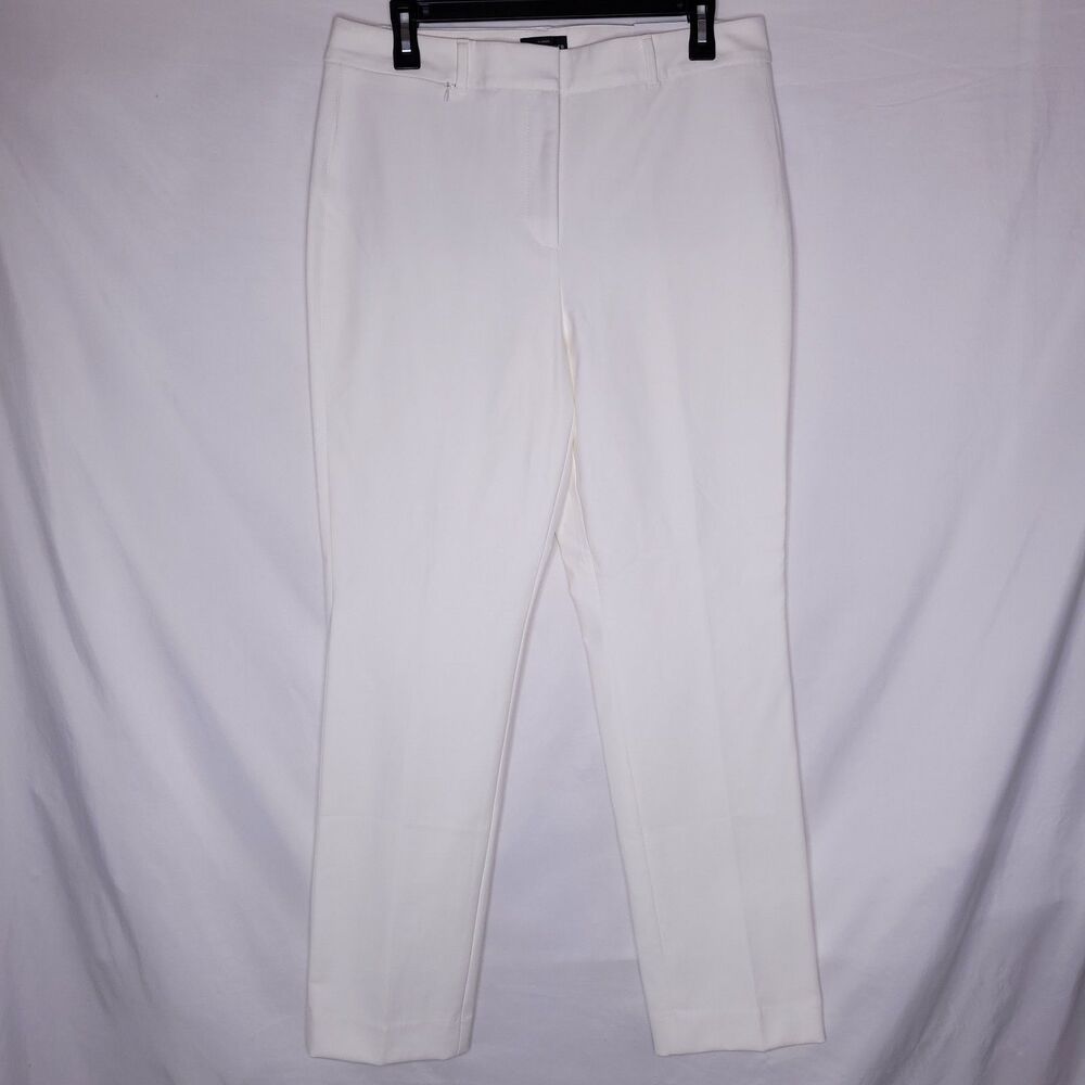 White House Black Market Straight Leg White Dress Pants